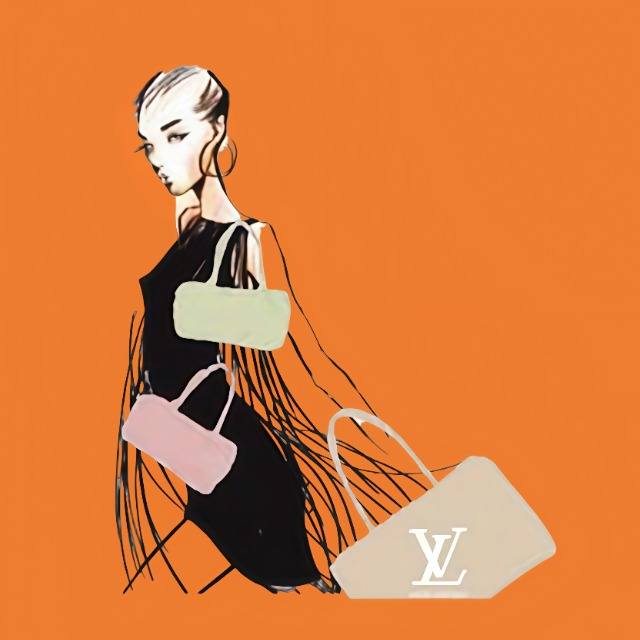 Luxury handbag fashion illustration